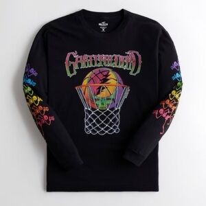 Grateful Dead x Hollister Long Sleeve Tee Medium Rainbow Skeleton Graphic